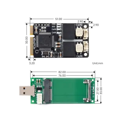 2 Kanallı CAN Kartı- MiniPCIe Arayüzü - 5