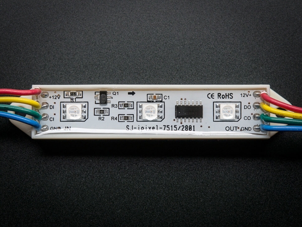 75mm Çubuklar - 12V Dijital RGB LED Piksel (21 Dizi) - WS2801 - Thumbnail
