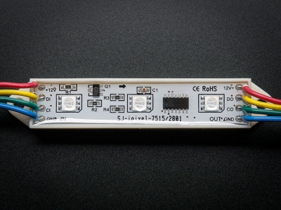 75mm Çubuklar - 12V Dijital RGB LED Piksel (21 Dizi) - WS2801