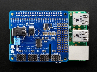 Adafruit 16-Channel PWM/Servo HAT for Raspberry Pi - Mini Kit - 3