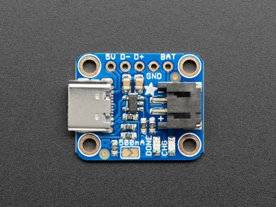 Adafruit Mikro-Lipo Şarj Cihazı için LiPoly Batt ve USB Type C Jack