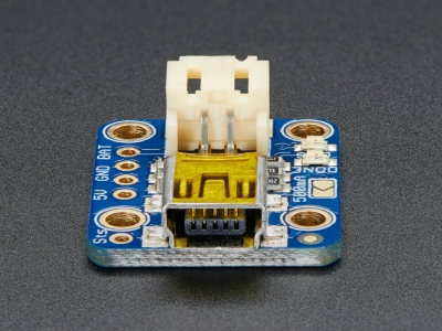 Adafruit Mini Lipo w/Mini-B USB Jack - USB LiIon/LiPoly Şarj Cihazı - v1