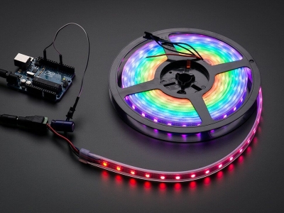 Adafruit NeoPixel Dijital RGB LED Şerit - Siyah 60 LED 1m