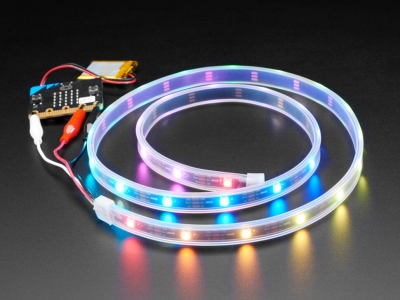 Adafruit NeoPixel LED Strip, Alligator Clip - 30 LED/1 Meter - Black - 1
