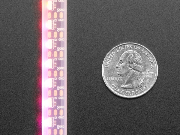 Adafruit NeoPixel LED Yan Işık Çubuğu - Siyah 120 LED - Thumbnail