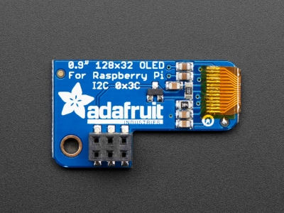  Adafruit Pi OLED - 128x32 Monochrome OLED Add-On for Raspberry Pi