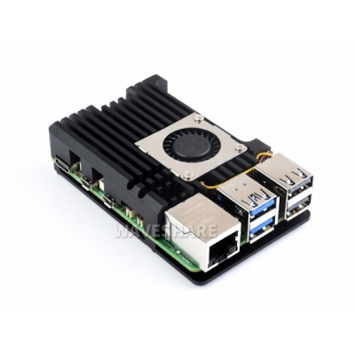 Aluminum Alloy Case (H) with Fan for Raspberry Pi 5 - 1