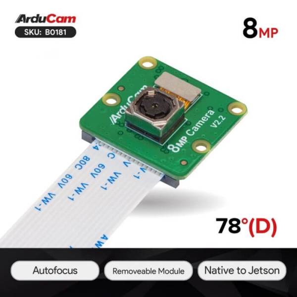 Arducam - Arducam IMX219-AF Programmable Auto Focus Camera Module for NVIDIA Jetson