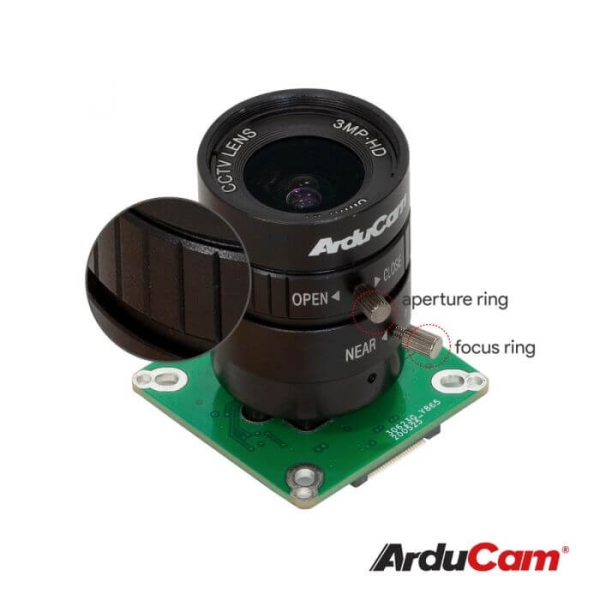 Arducam Yüksek Kaliteli Kamera İçin 6mm CS Lensli 12.3MP 1/2.3 İnç IMX477 HQ Kamera Modülü - Thumbnail
