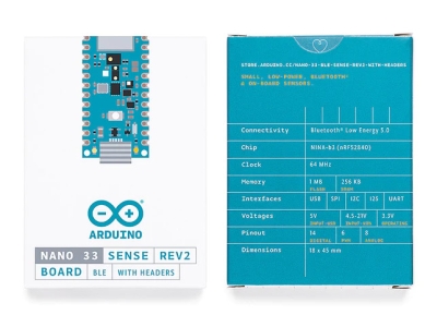 Arduino Nano 33 BLE Sense Rev2 Header İle Birlikte - 5