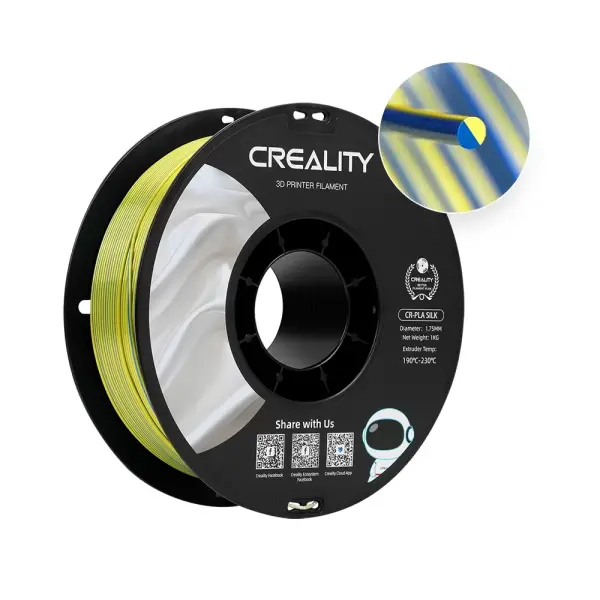 Creality CR PLA Silk Filament 1.75mm 1KG Sarı-Mavi