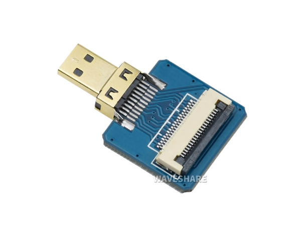 Waveshare - DIY HDMI Cable: Micro HDMI Adapter - Horizontal