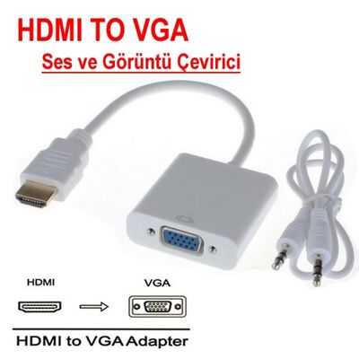 HDMI - VGA + Ses Dönüştürücü