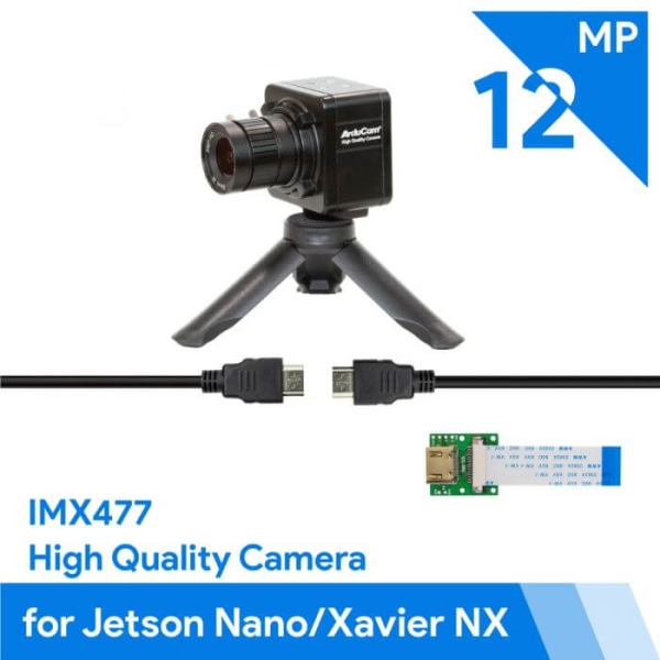 Arducam - Jetson için Arducam MINI M12 mount lensli Yüksek Kaliteli 2.3MP 1/2.3 İnç IMX477 HQ Kamera Modülü