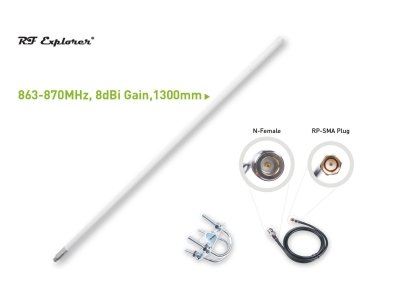 LoRa Fiberglass 8 dBi, 863-870 MHz RFELA-4/88X - 130cm long - 2