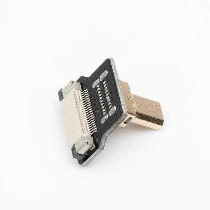Micro HDMI Plug - Dik - Sol (L tipi - DIY HDMI Kablo ile Birlikte Kullanılabilir) - Thumbnail