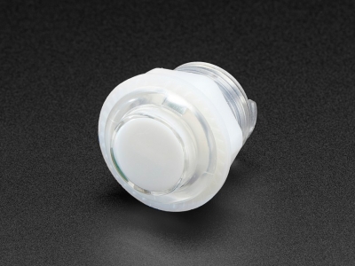 Mini LED Arcade Button - 24mm Semi-Transparent Clear - 1
