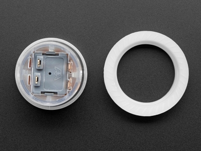 Mini LED Arcade Button - 24mm Semi-Transparent Clear - 2