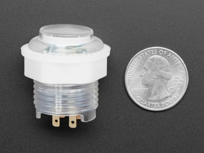 Mini LED Arcade Button - 24mm Semi-Transparent Clear - 3