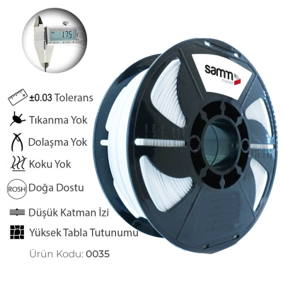 Samm Market PLA Plus White Filament 1.75mm - 2