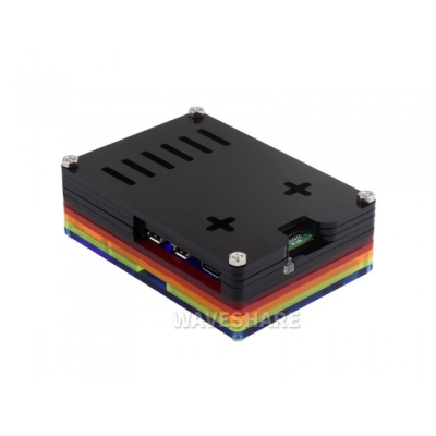 Rainbow-Colored, Translucent Acrylic Case for Raspberry Pi 5 - 4