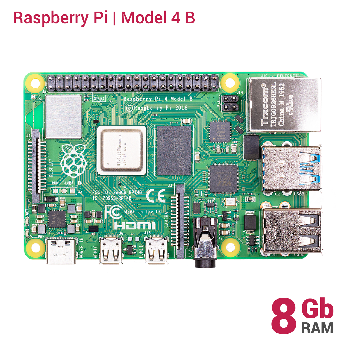 Raspberry Pi 4 Model B 8GB RAM 未使用品ケース付き-