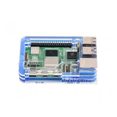 Raspberry Pi 5 için Şeffaf / Mavi Akrilik Kutu - 2