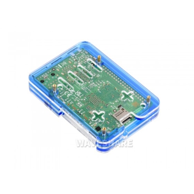Raspberry Pi 5 için Şeffaf / Mavi Akrilik Kutu - 3