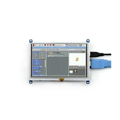 Raspberry Pi 5 inç Rezistif Dokunmatik Ekran LCD (B), 800×480, HDMI - 4