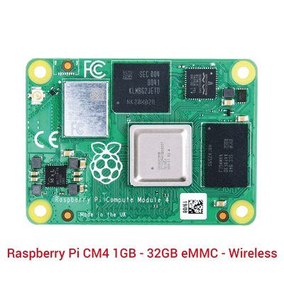 Raspberry Pi CM4 1GB - 32GB eMMC - Wireless - 1