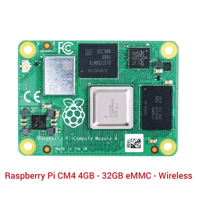 Raspberry Pi CM4 4GB - 32GB eMMC - Wireless - 1