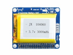 Waveshare - Raspberry Pi Li-Polymer Battery HAT with 5V Output, Fast Charging (Battery Not Included)