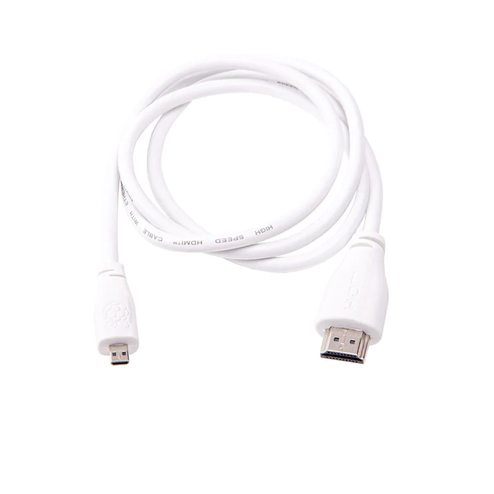 Raspberry Pi Official 1M White Cable Micro-HDMI To HDMI (Type A) - 1