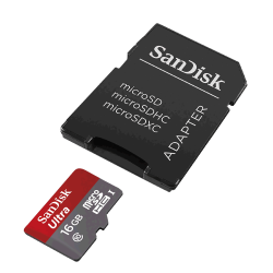 MicroSD Sandisk 16GB Class 10 with Adapter - Thumbnail