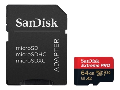 SDSQXCU-064G-GN6MA - SanDisk Extreme Pro 64GB 200/90MB/s microSDXC UHS-I A2 V30 Memory Card - 2