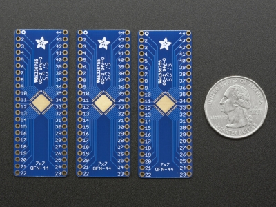 SMT Breakout PCB for 44-QFN or 44-TQFP - 3 Pack - 5