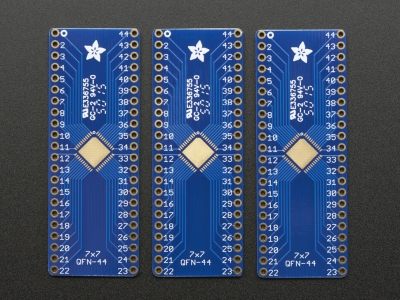 SMT Breakout PCB for 44-QFN or 44-TQFP - 3 Pack - 1