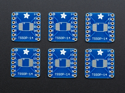 SMT Breakout PCB for SOIC-14 or TSSOP-14 - 6-Pack - 1