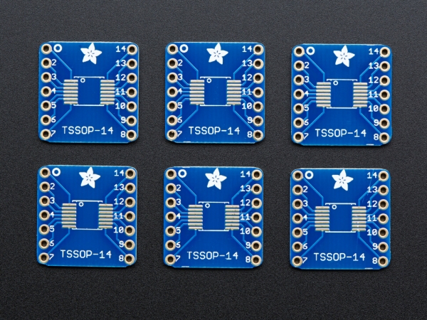 SOIC-14 veya TSSOP-14 için SMT Breakout PCB - 6'lı Paket - Thumbnail