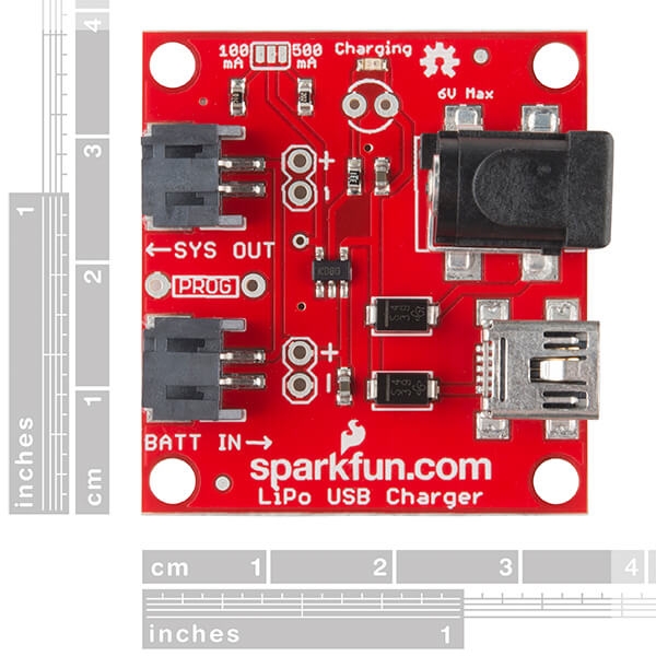 SparkFun USB LiPoly Şarj Cihazı - Tek Hücre - Thumbnail