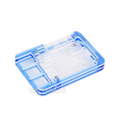 Transparent and Blue Acrylic Case for Raspberry Pi 5 - 1